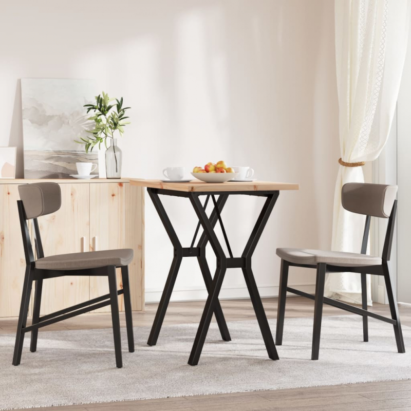 Esstisch Y-Gestell 80x50x75,5 cm Massivholz Kiefer & Stahl