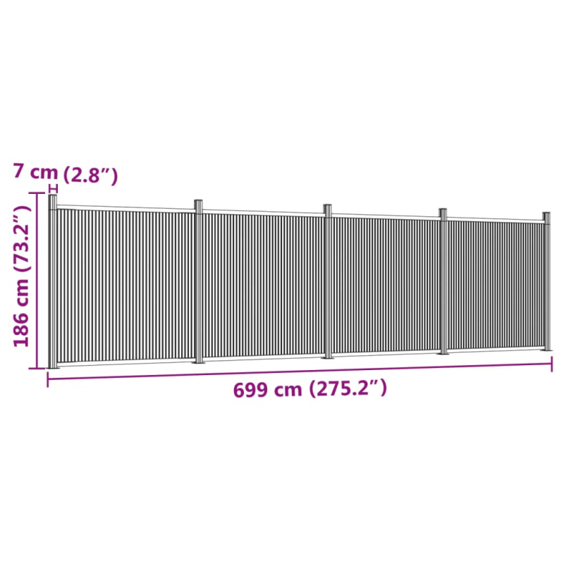 Zaunelement Braun 699x186 cm WPC