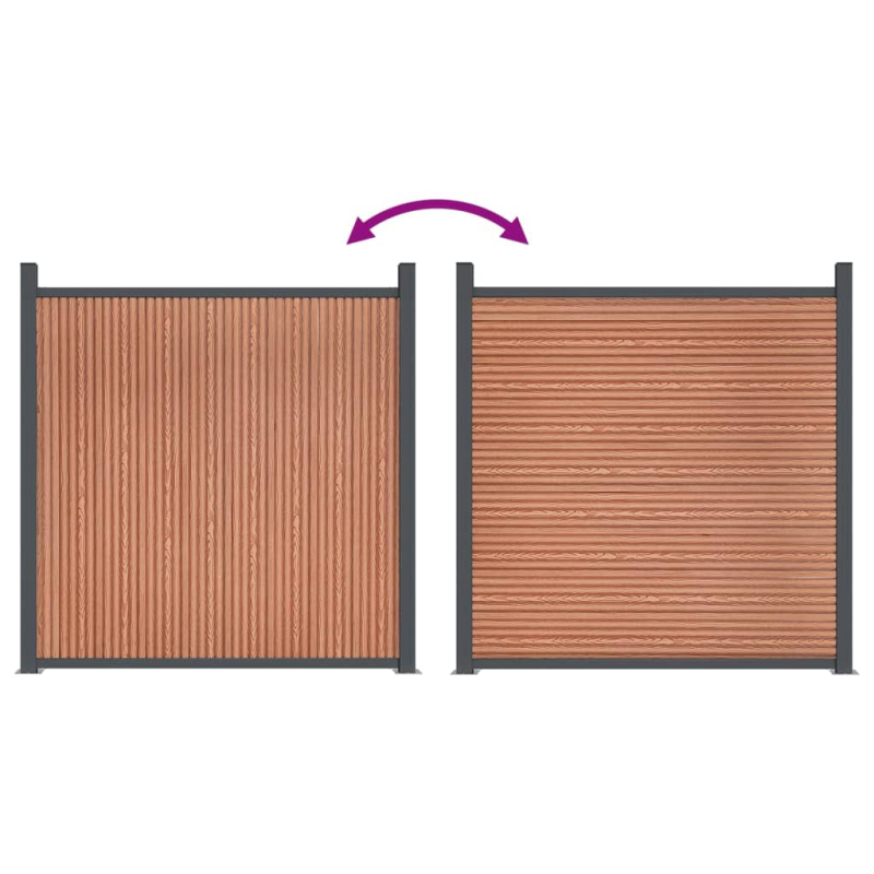 Zaunelement Braun 1564x186 cm WPC