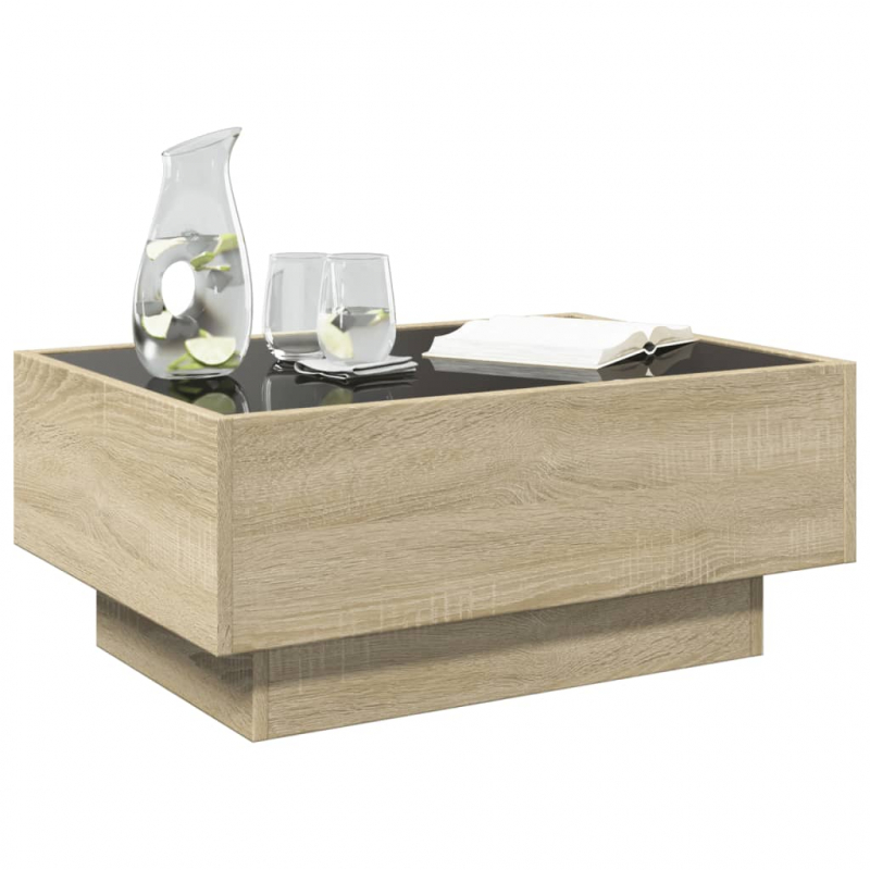 LED-Couchtisch Sonoma Eiche 70x50x30 cm Holzwerkstoff