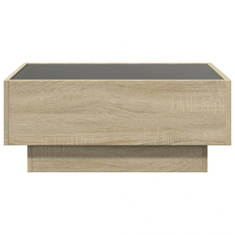 LED-Couchtisch Sonoma Eiche 70x50x30 cm Holzwerkstoff