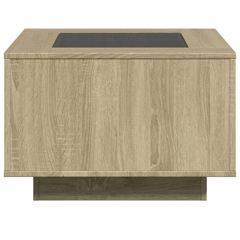 LED-Couchtisch Sonoma-Eiche 60x60x40 cm Holzwerkstoff