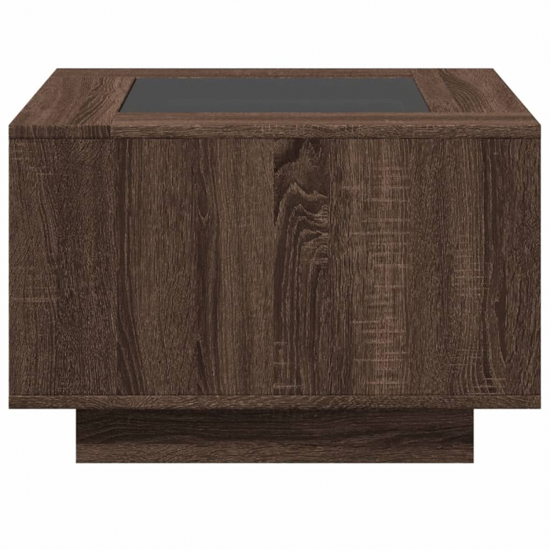 LED-Couchtisch Braun Eichen-Optik 60x60x40 cm Holzwerkstoff