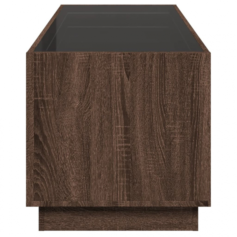 Couchtisch mit Infinity-LED Braun Eichen-Optik 90x50x50 cm