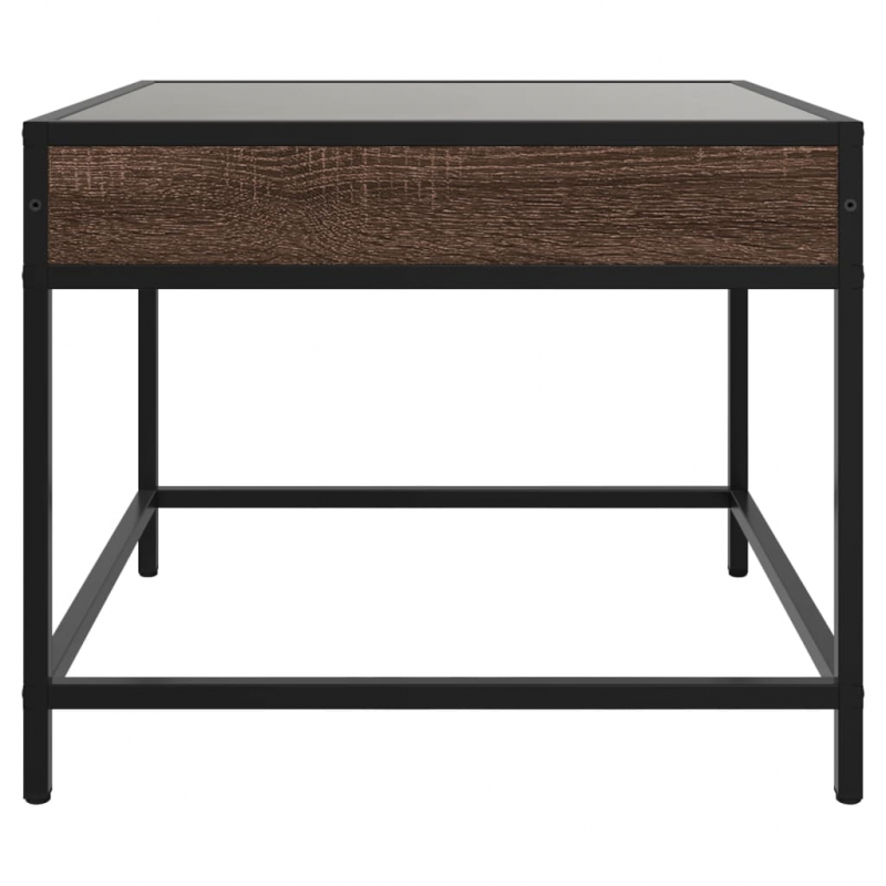 Couchtisch mit Infinity-LED Braun Eichen-Optik 50x50x41 cm