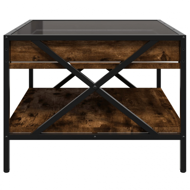 Couchtisch mit Infinity-LED Räuchereiche 50x50x38 cm