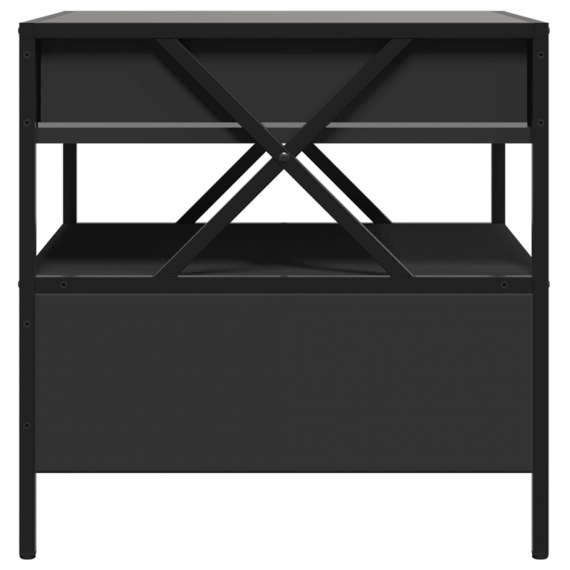 Couchtisch mit Infinity-LED Schwarz 50x50x51 cm