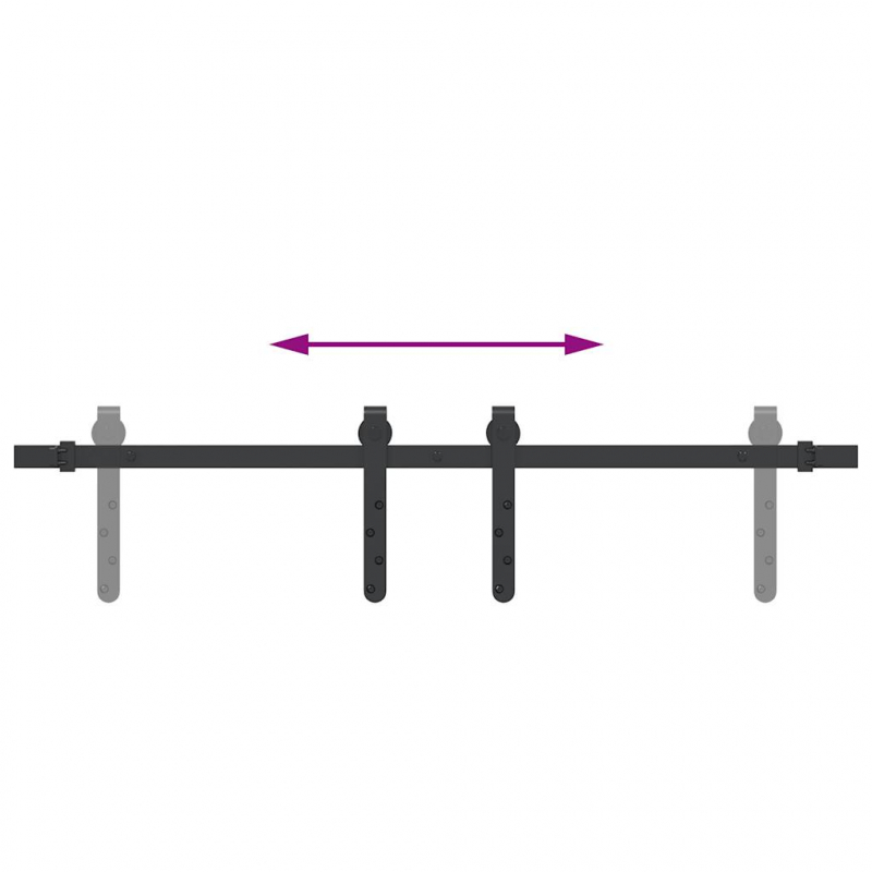 Schiebetürbeschlag Set für Schranktüren 91 cm Karbonstahl