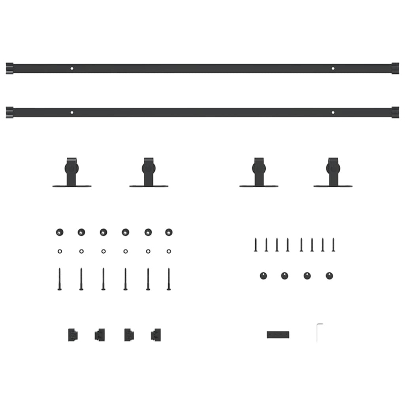 Schiebetürbeschlag Set für Schranktüren 213 cm Karbonstahl