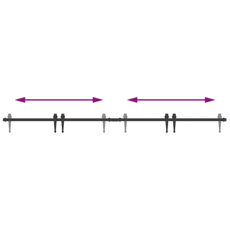 Schiebetürbeschlag Set für Schranktüren 200 cm Karbonstahl