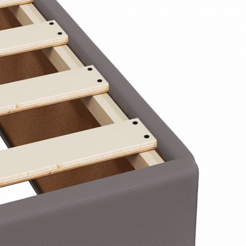 Bettgestell Grau 140x190 cm Kunstleder