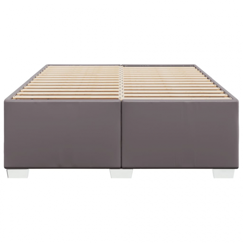 Bettgestell Grau 160x200 cm Kunstleder