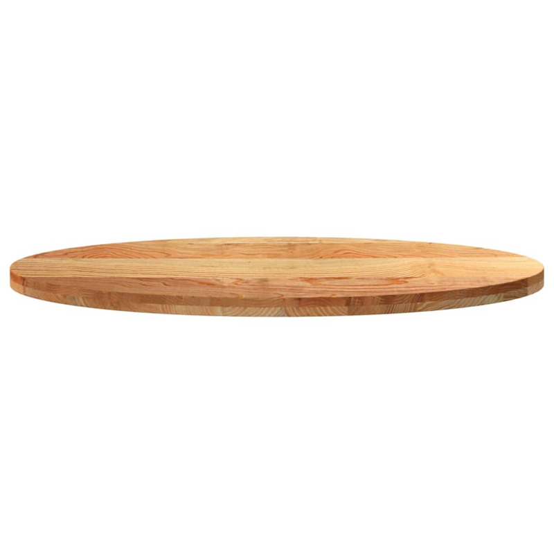 Tischplatte Hellbraun 120x60x4 cm Massivholz Eiche Oval