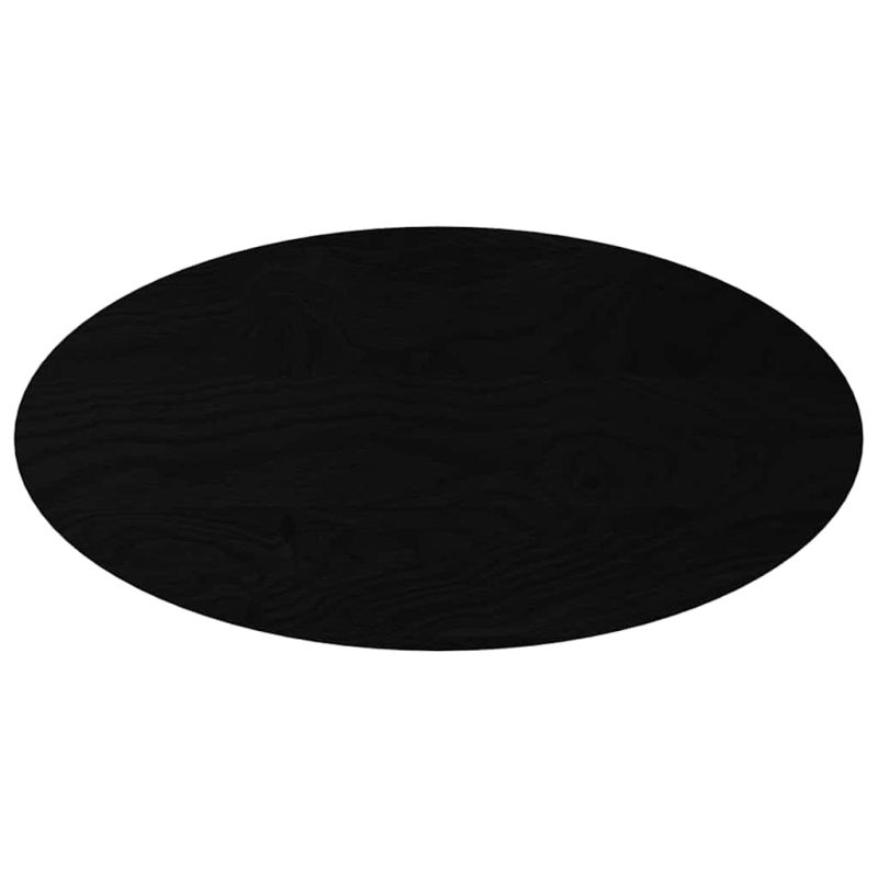 Tischplatte Dunkelbraun 100x50x2 cm Massivholz Eiche Oval