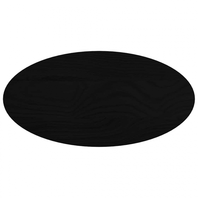 Tischplatte Dunkelbraun 80x40x4 cm Massivholz Eiche Oval