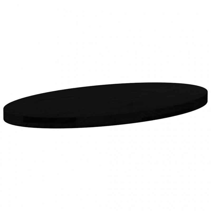 Tischplatte Dunkelbraun 80x40x4 cm Massivholz Eiche Oval