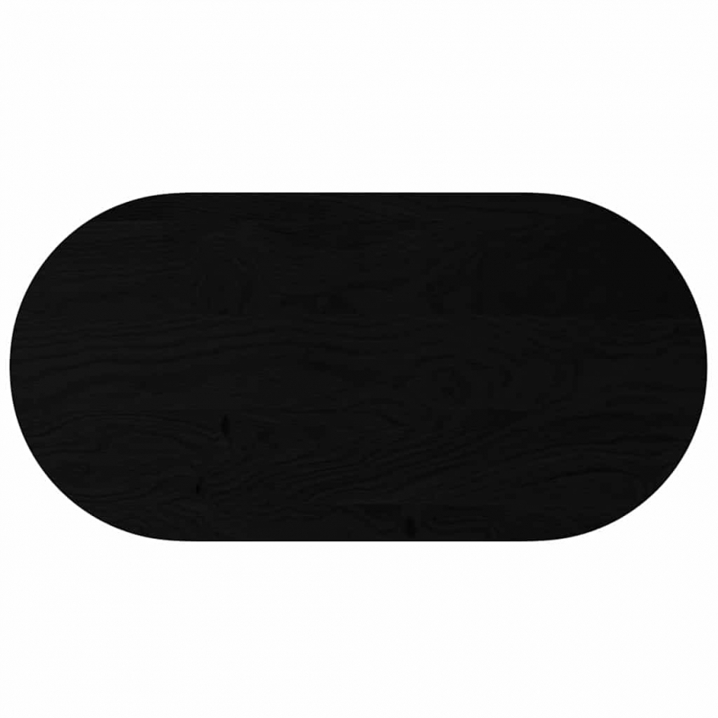 Tischplatte Dunkelbraun 120x60x4 cm Massivholz Eiche Oval