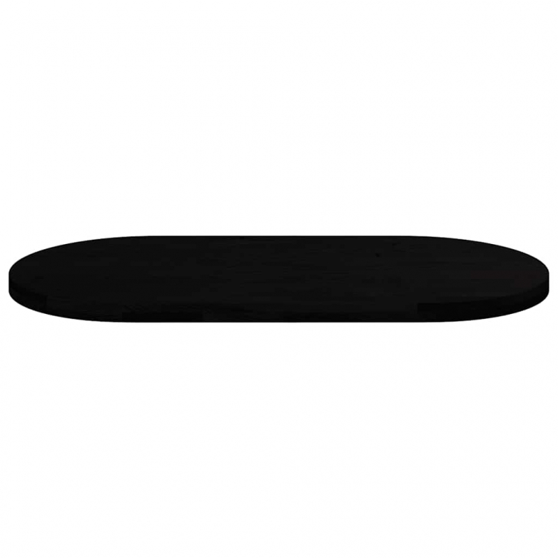 Tischplatte Dunkelbraun 120x60x4 cm Massivholz Eiche Oval