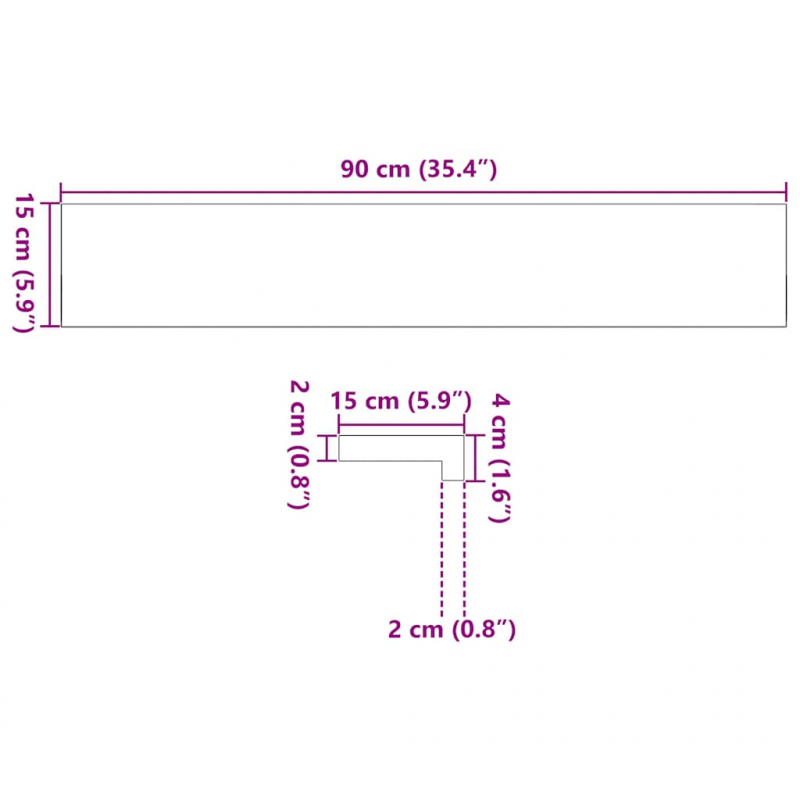 Fensterbänke 2 Stk. Dunkelbraun 90x15x2 cm Massivholz Eiche