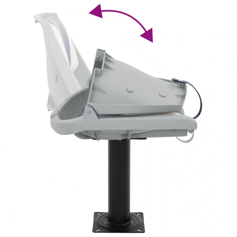 4-tlg. Bootssitz-Set Klappbar Blau und Weiß 48x51x41 cm