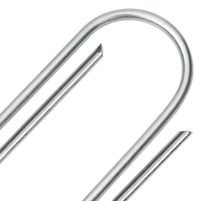 Bodenanker 50 Stk. U-Form 15x3,5 cm Verzinkter Stahl