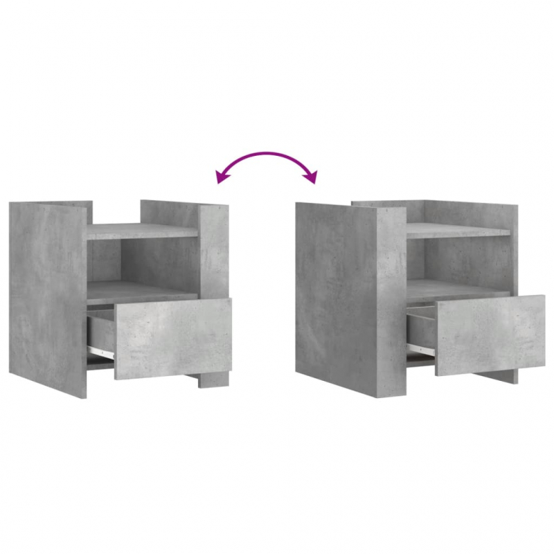 Nachttisch Betongrau 45x50x50 cm Holzwerkstoff