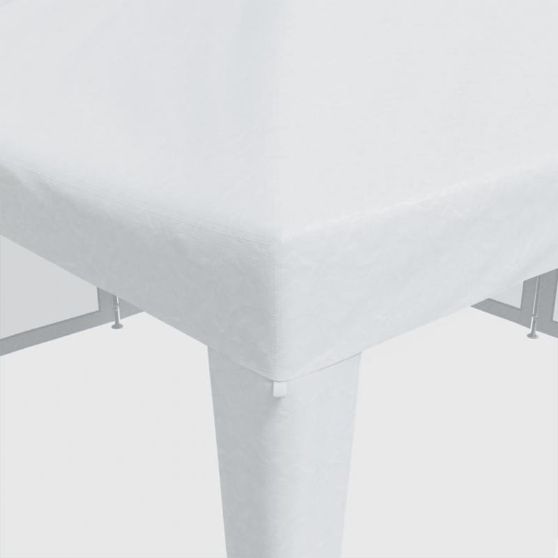 Partyzelt mit 8 Mesh-Seitenteilen Weiß 4x4 m HDPE