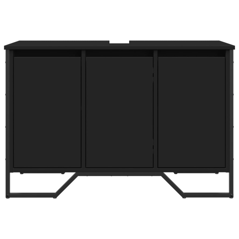 Waschbeckenunterschrank Schwarz 91x35x60 cm Holzwerkstoff
