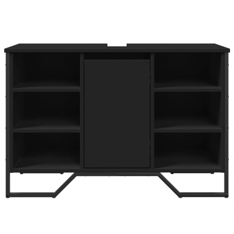 Waschbeckenunterschrank Schwarz 91x35x60 cm Holzwerkstoff