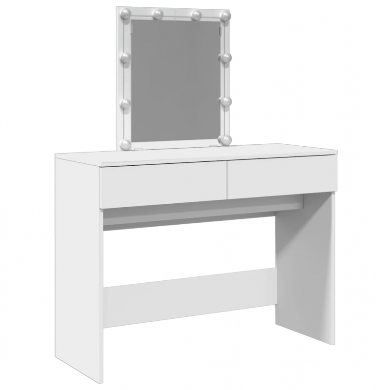 Schminktisch mit LED-Beleuchtung Weiß 100x40x130 cm
