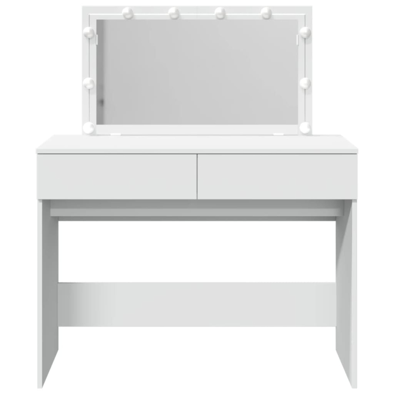 Schminktisch mit LED-Beleuchtung Weiß 100x40x120 cm