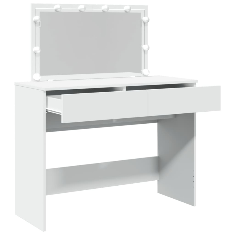 Schminktisch mit LED-Beleuchtung Weiß 100x40x120 cm