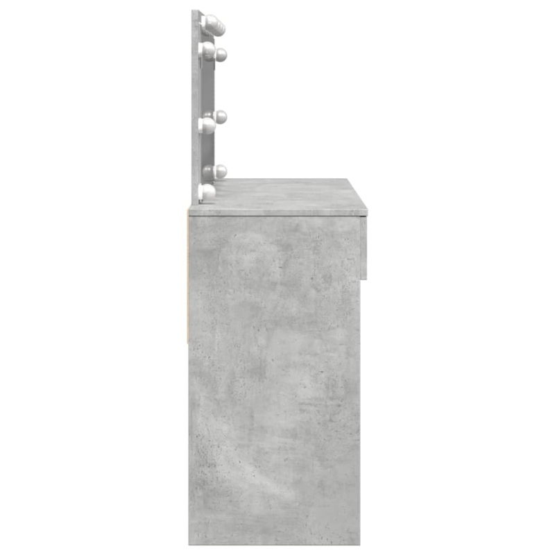Schminktisch mit LED-Beleuchtung Betongrau 100x40x120 cm