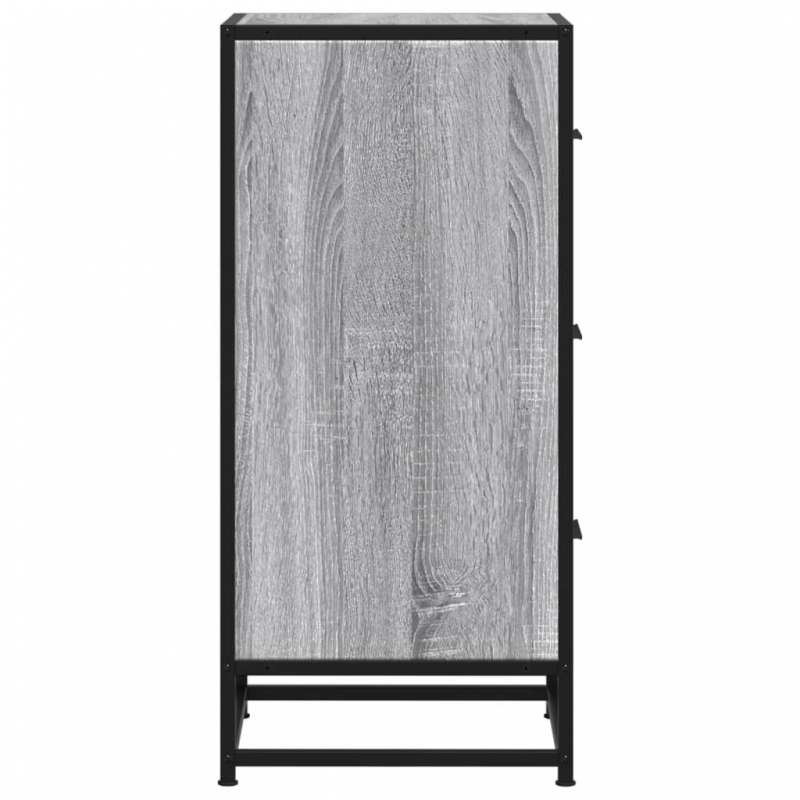 Sideboard Grau Sonoma 35,5x35x76 cm Holzwerkstoff und Metall