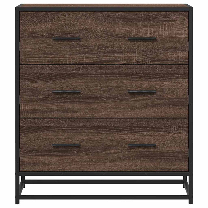 Sideboard Braun Eichen-Optik 68x35x76 cm Holzwerkstoff & Metall