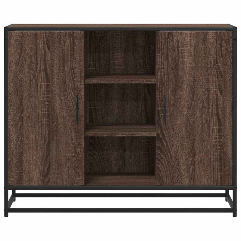 Sideboard Braun Eichen-Optik 92x35x76 cm Holzwerkstoff