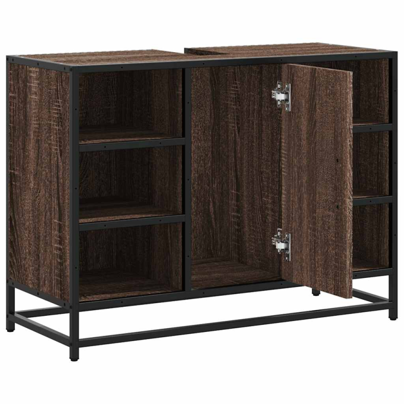 Waschbeckenunterschrank Braun Eichen-Optik 80x33x60 cm