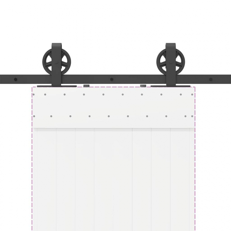 Schiebetürbeschlag-Set 200 cm Stahl Schwarz