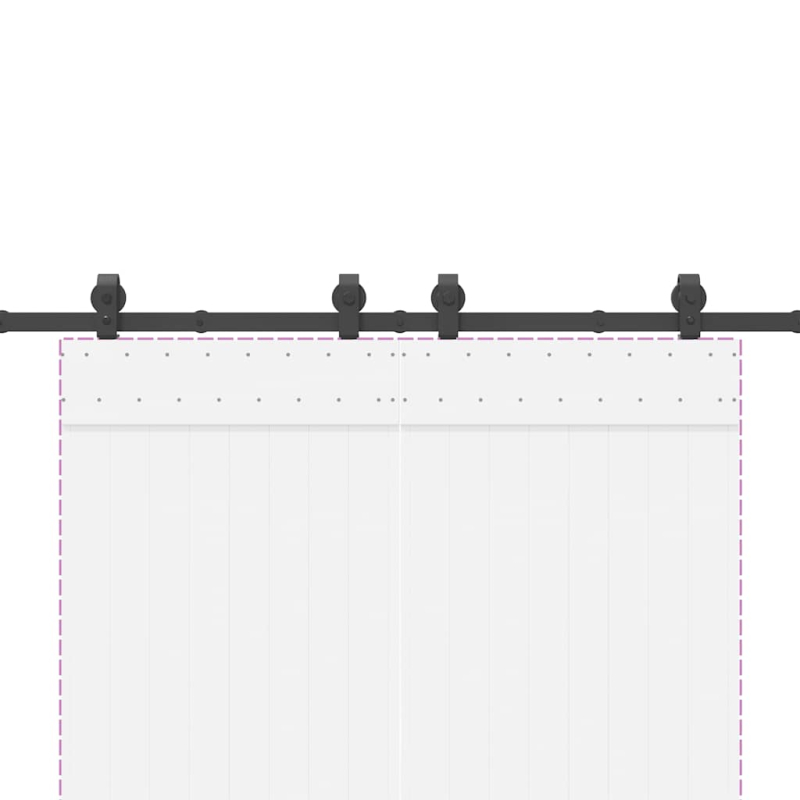 Schiebetürbeschlag-Set 200 cm Stahl Schwarz