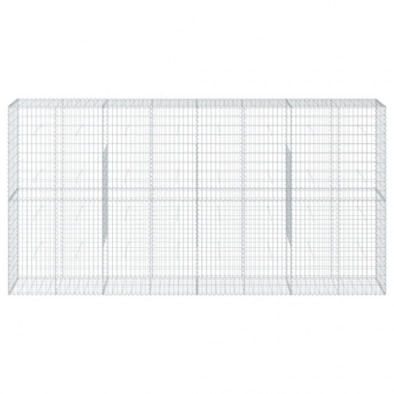 Gabione mit Deckel 400x50x200 cm Verzinktes Eisen