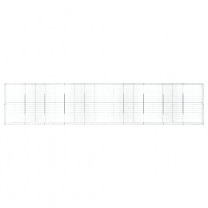 Gabione mit Deckel 1000x50x200 cm Verzinktes Eisen