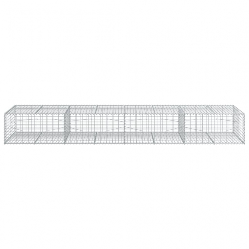 Gabione mit Deckel 400x100x50 cm Verzinktes Eisen