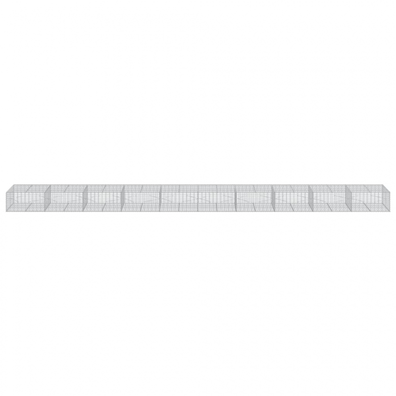 Gabione mit Deckel 1000x100x50 cm Verzinktes Eisen