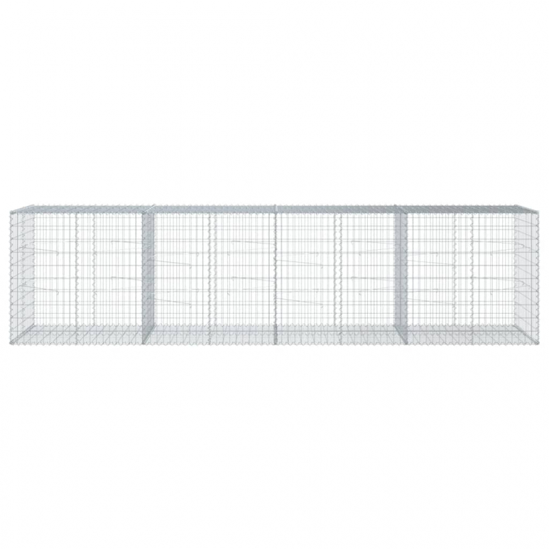 Gabione mit Deckel 400x100x100 cm Verzinktes Eisen