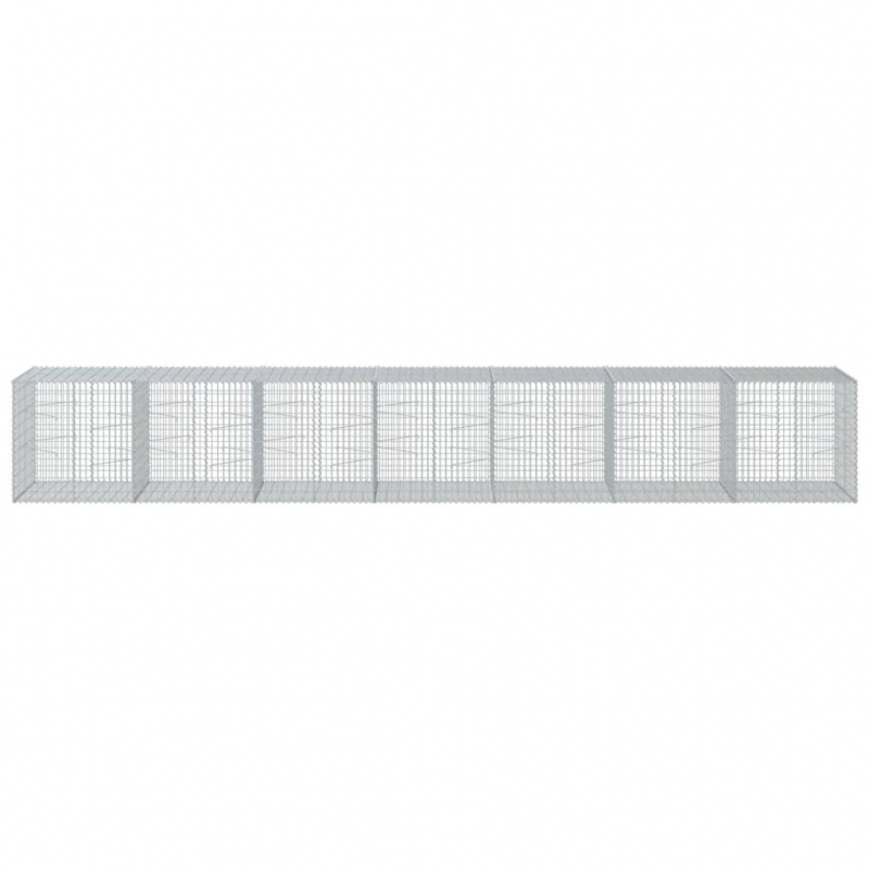 Gabione mit Deckel 700x100x100 cm Verzinktes Eisen