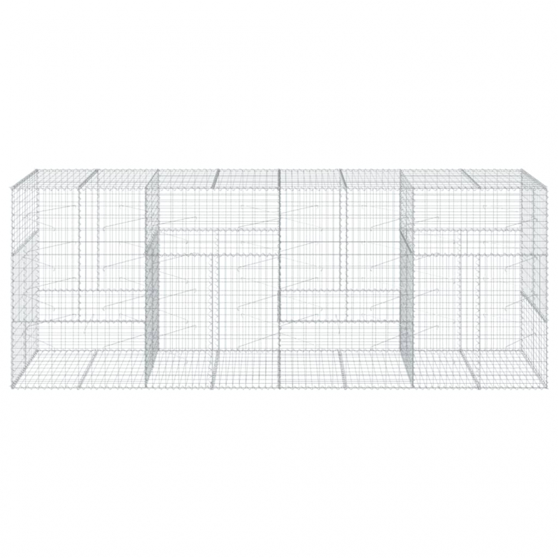 Gabione mit Deckel 400x100x150 cm Verzinktes Eisen