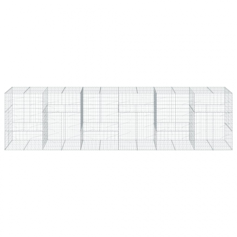 Gabione mit Deckel 600x100x150 cm Verzinktes Eisen