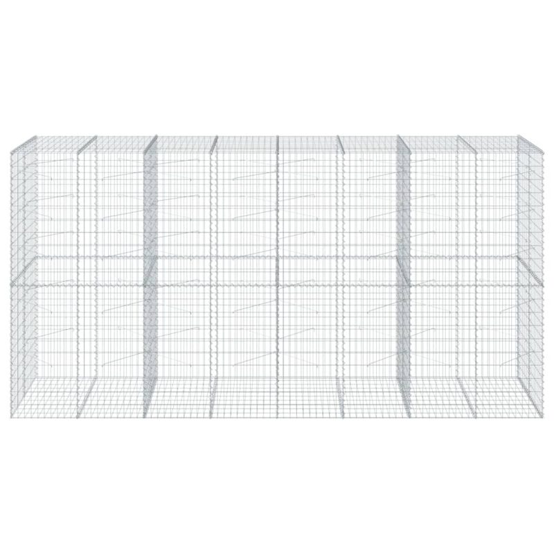 Gabione mit Deckel 400x100x200 cm Verzinktes Eisen