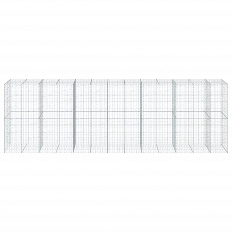 Gabione mit Deckel 650x100x200 cm Verzinktes Eisen