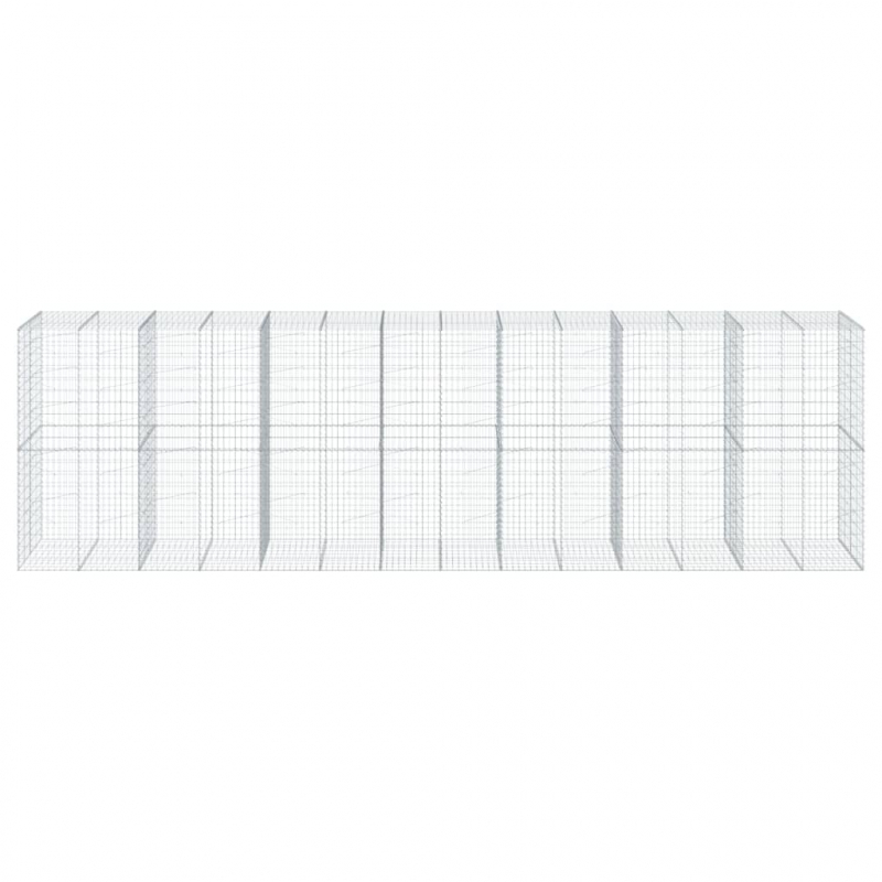 Gabione mit Deckel 700x100x200 cm Verzinktes Eisen